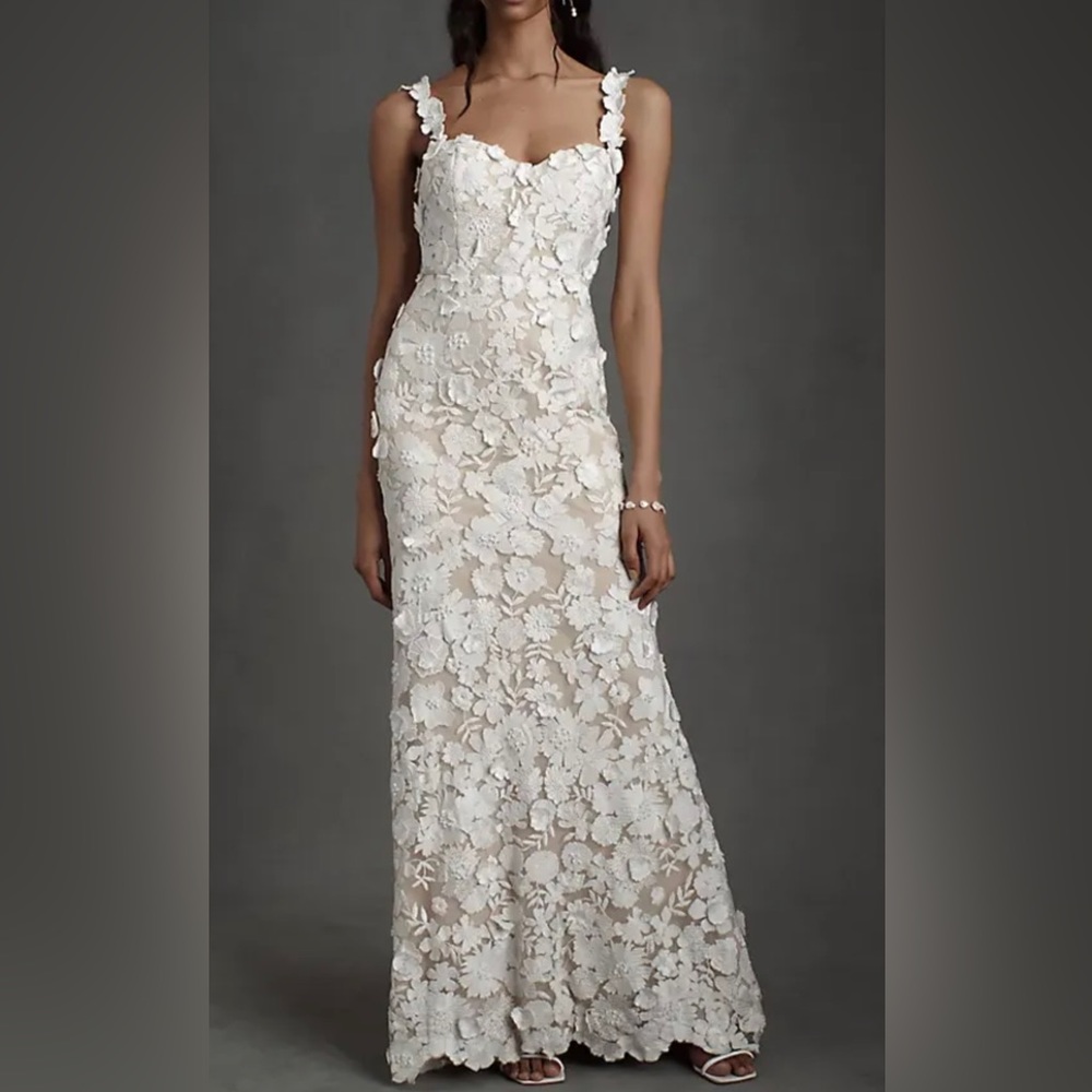 Anthropologie Brigitte Wedding Gown, size 8, garment bag included